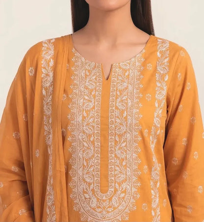 3PC PURE. LAWN .HEAVY EMBROIDERED