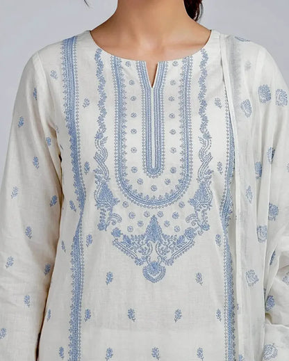3PC PURE. LAWN .HEAVY EMBROIDERED