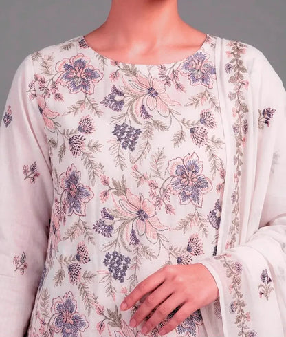 3PC PURE. LAWN .HEAVY EMBROIDERED