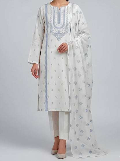 3PC PURE. LAWN .HEAVY EMBROIDERED